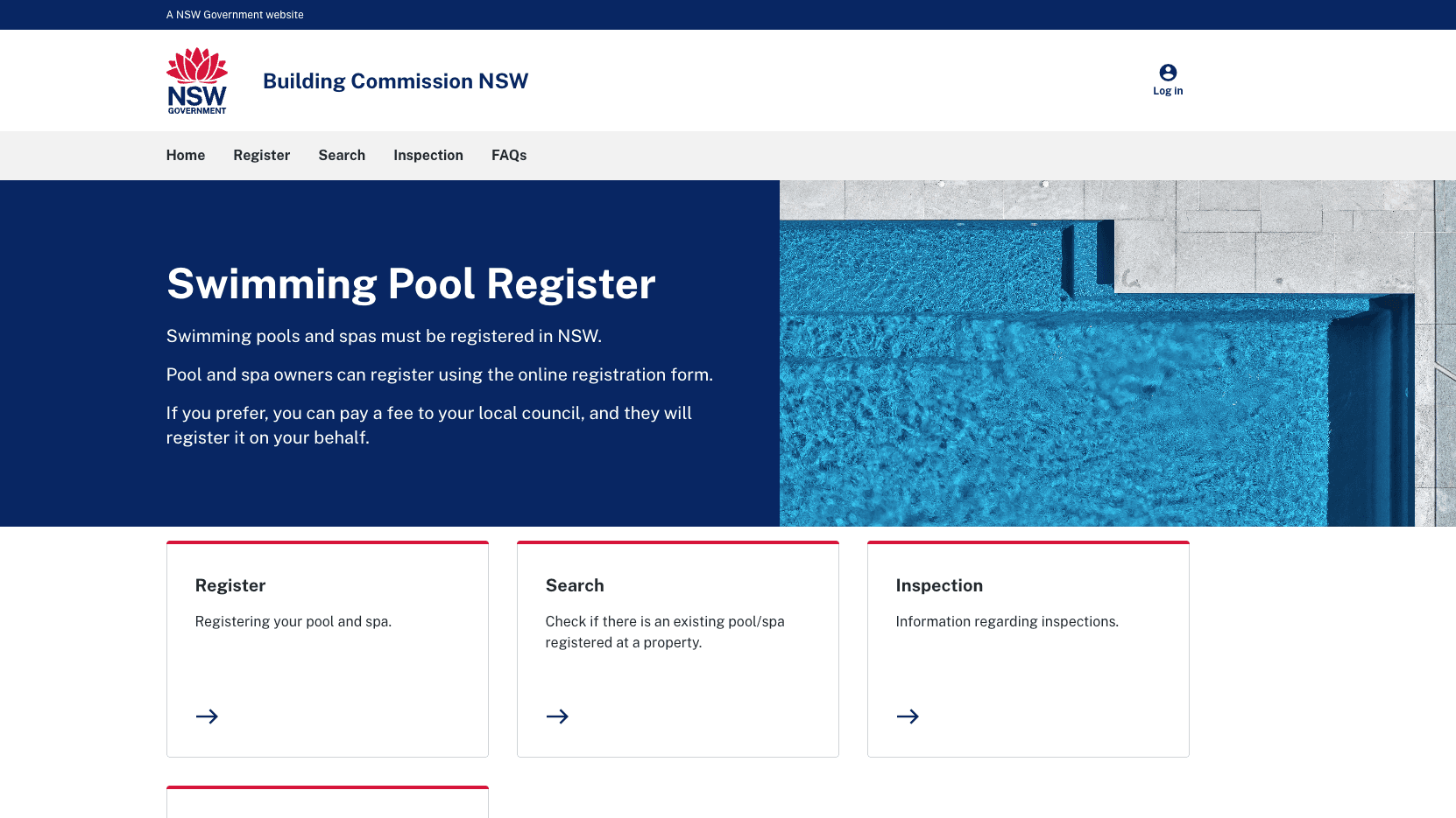 Swimming Pool Register screenshot